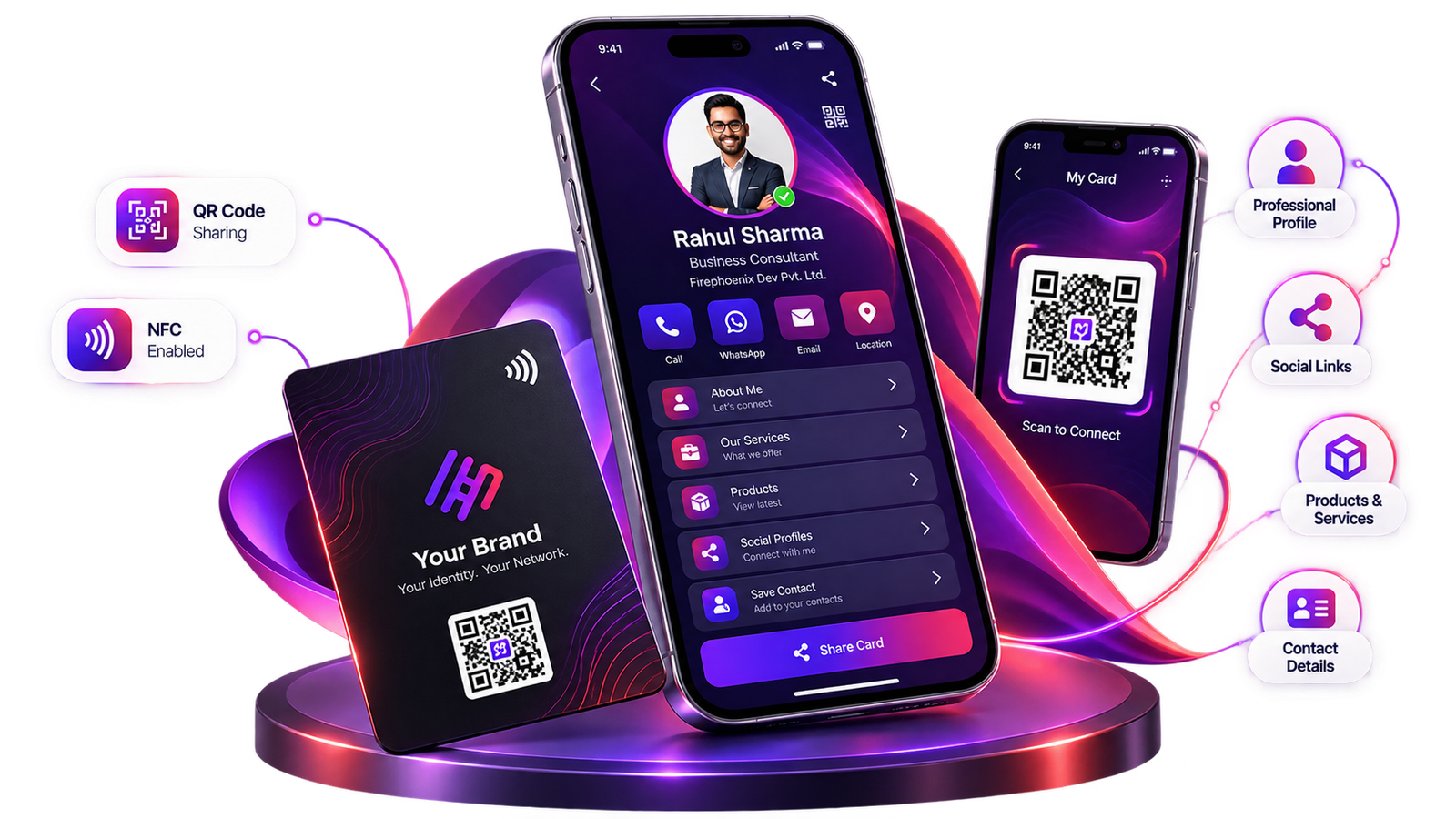 Digital Visiting Card Product UI